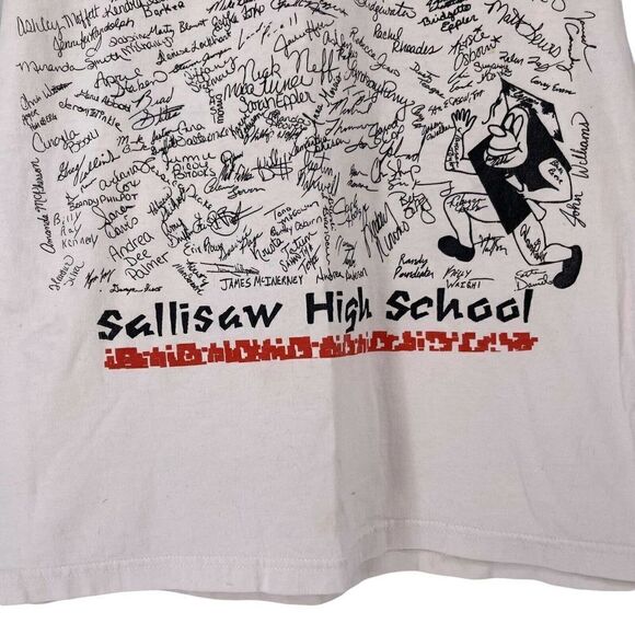 Sallisaw Highschool 2001 Senior Class T-Shirt Signature Y2K Funny Small Vintage - Picture 5 of 5